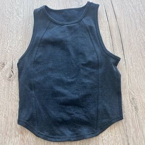 Lululemon Athletica charcoal gray  Fitted Crop Tank Top